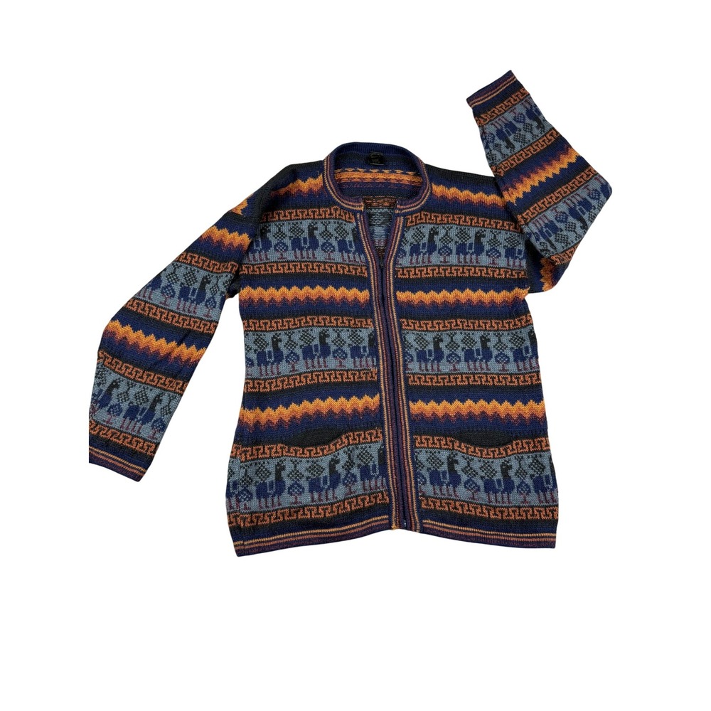 Arconi's‎ Alpaca Wool Blend Cardigan Sweater Aztec Southwestern Style Size M